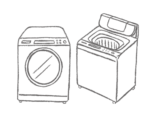 ドラム式洗濯機と全自動洗濯機の場合